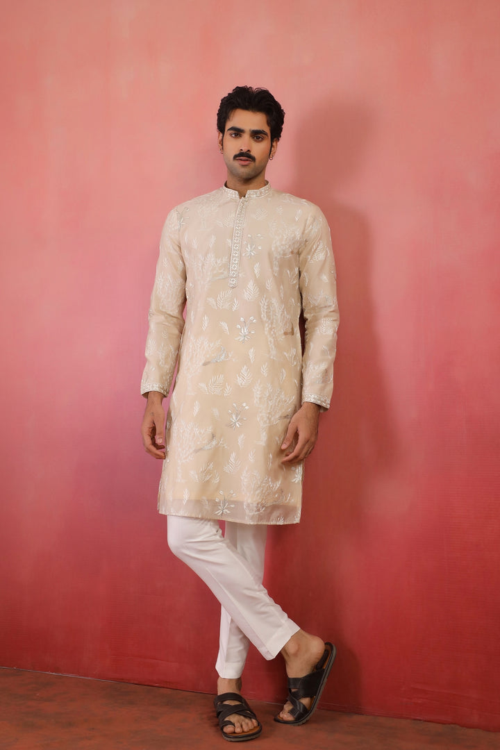 Floral Brown Kurta Set - KM44318-14