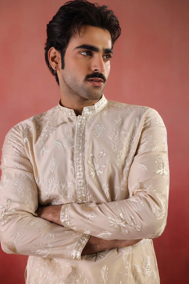 Floral Brown Kurta Set - KM44318-14