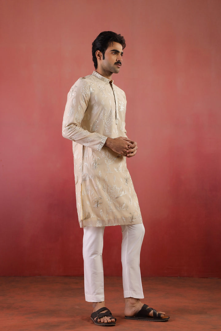 Floral Brown Kurta Set - KM44318-14