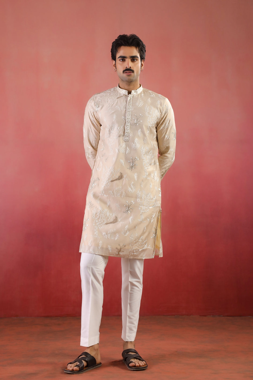 Floral Brown Kurta Set - KM44318-14