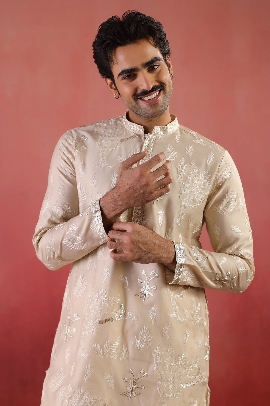 Floral Brown Kurta Set - KM44318-14