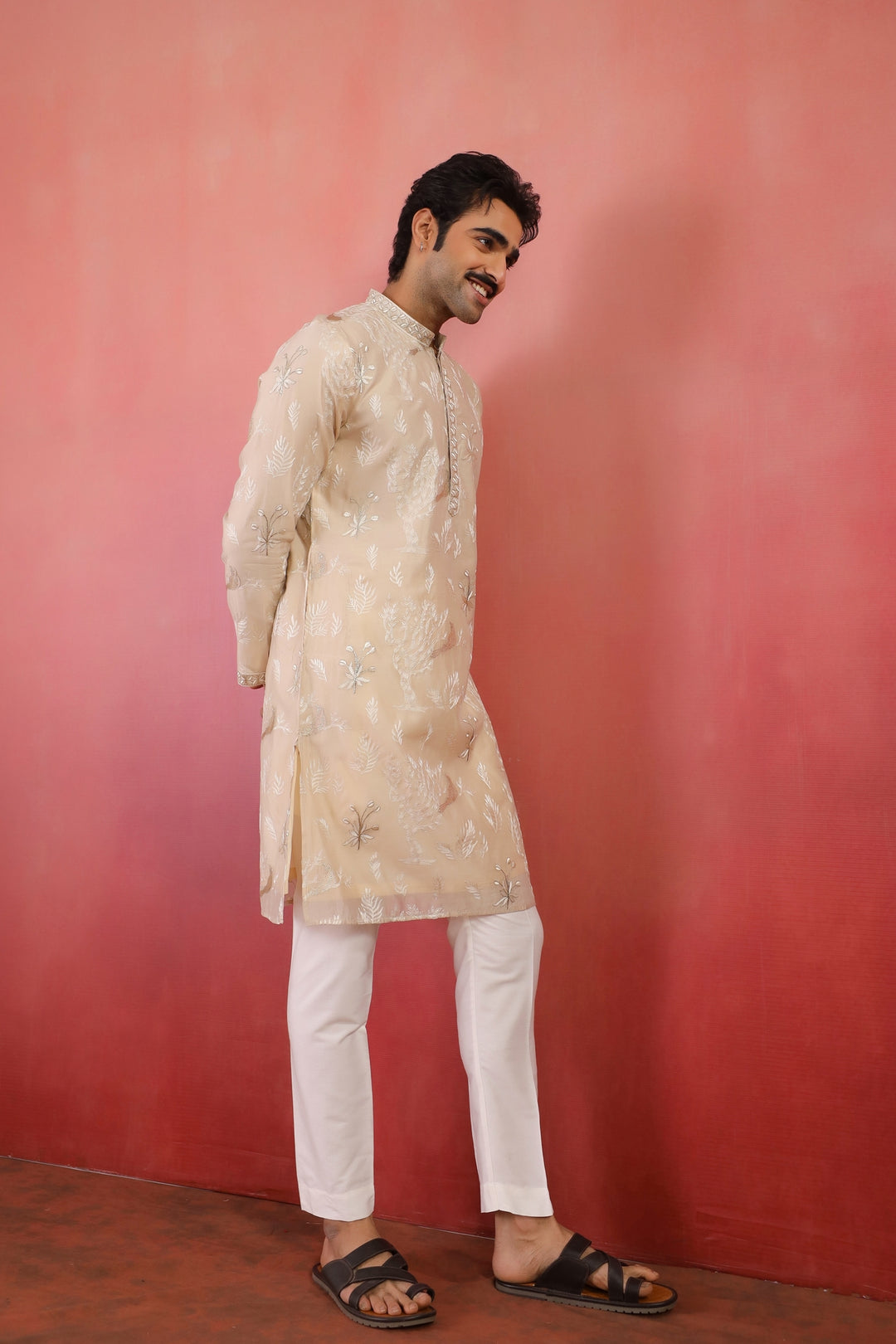 Floral Brown Kurta Set - KM44318-14