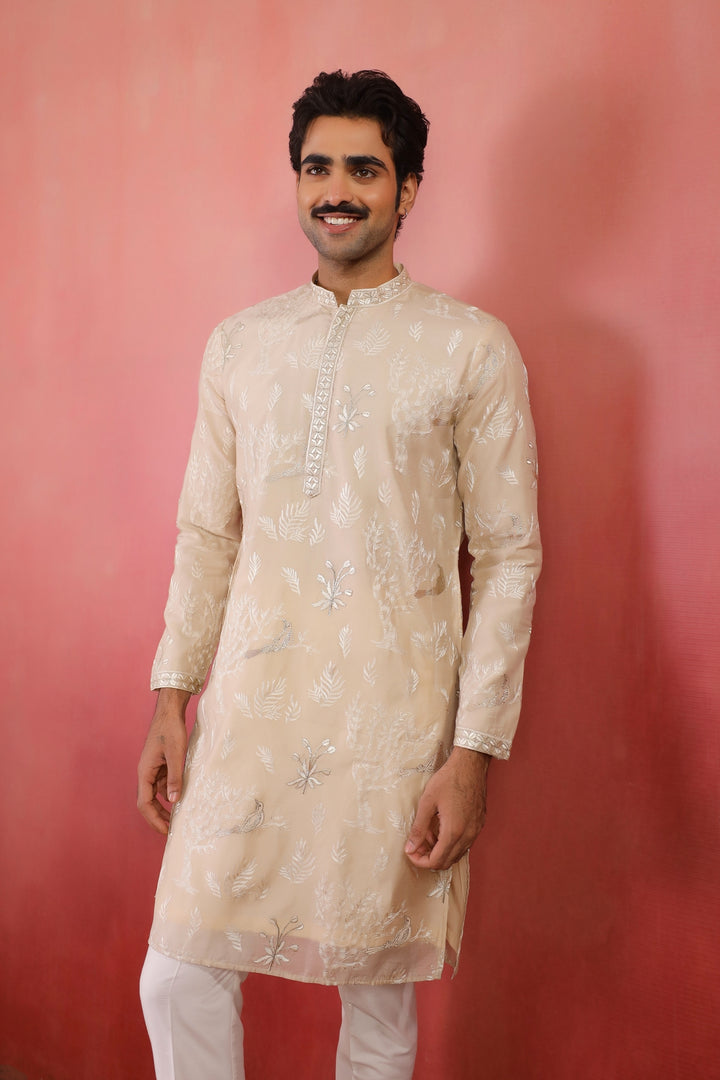 Floral Brown Kurta Set - KM44318-14