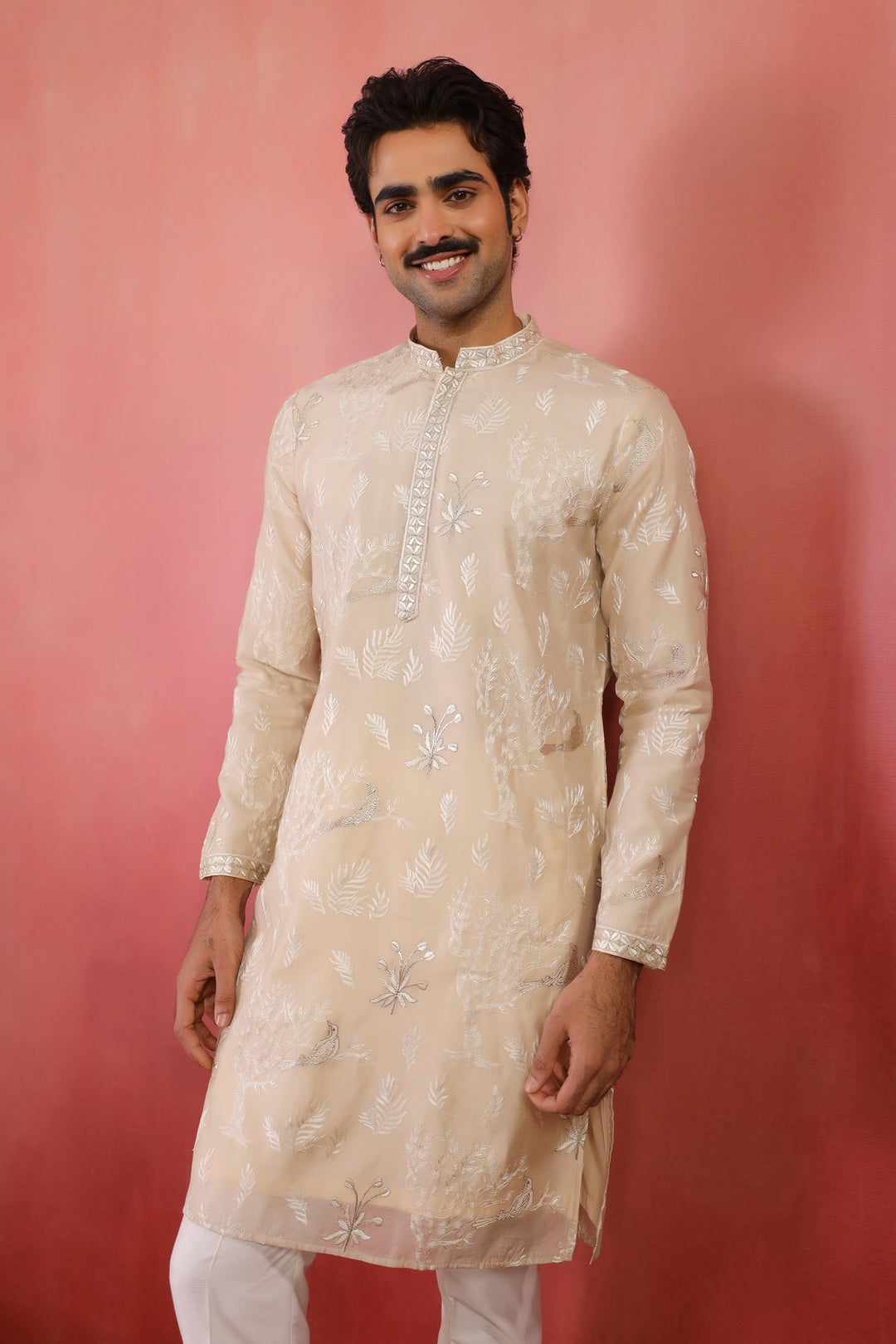 Floral Brown Kurta Set - KM44318-14