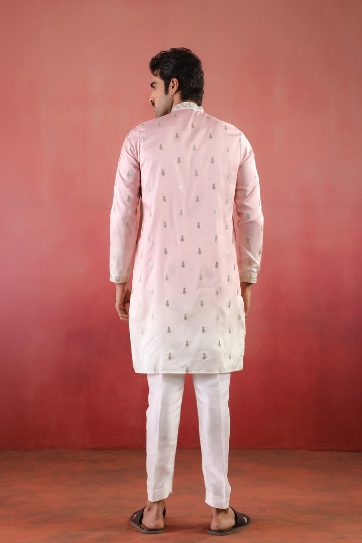 Embroidered Pink Kurta Set - KM45331-3