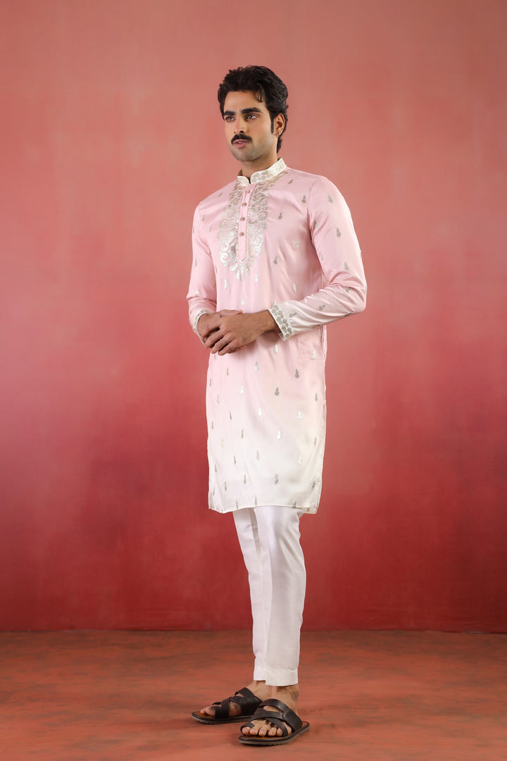 Embroidered Pink Kurta Set - KM45331-3