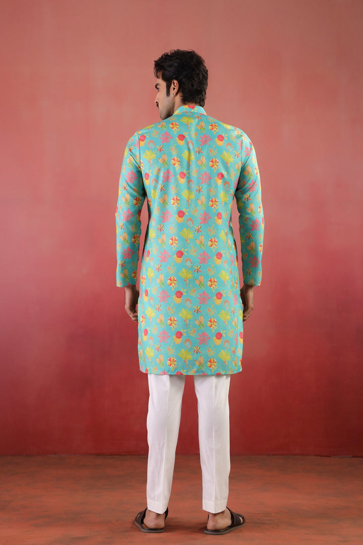 Floral Green Kurta Set - KM46758-4