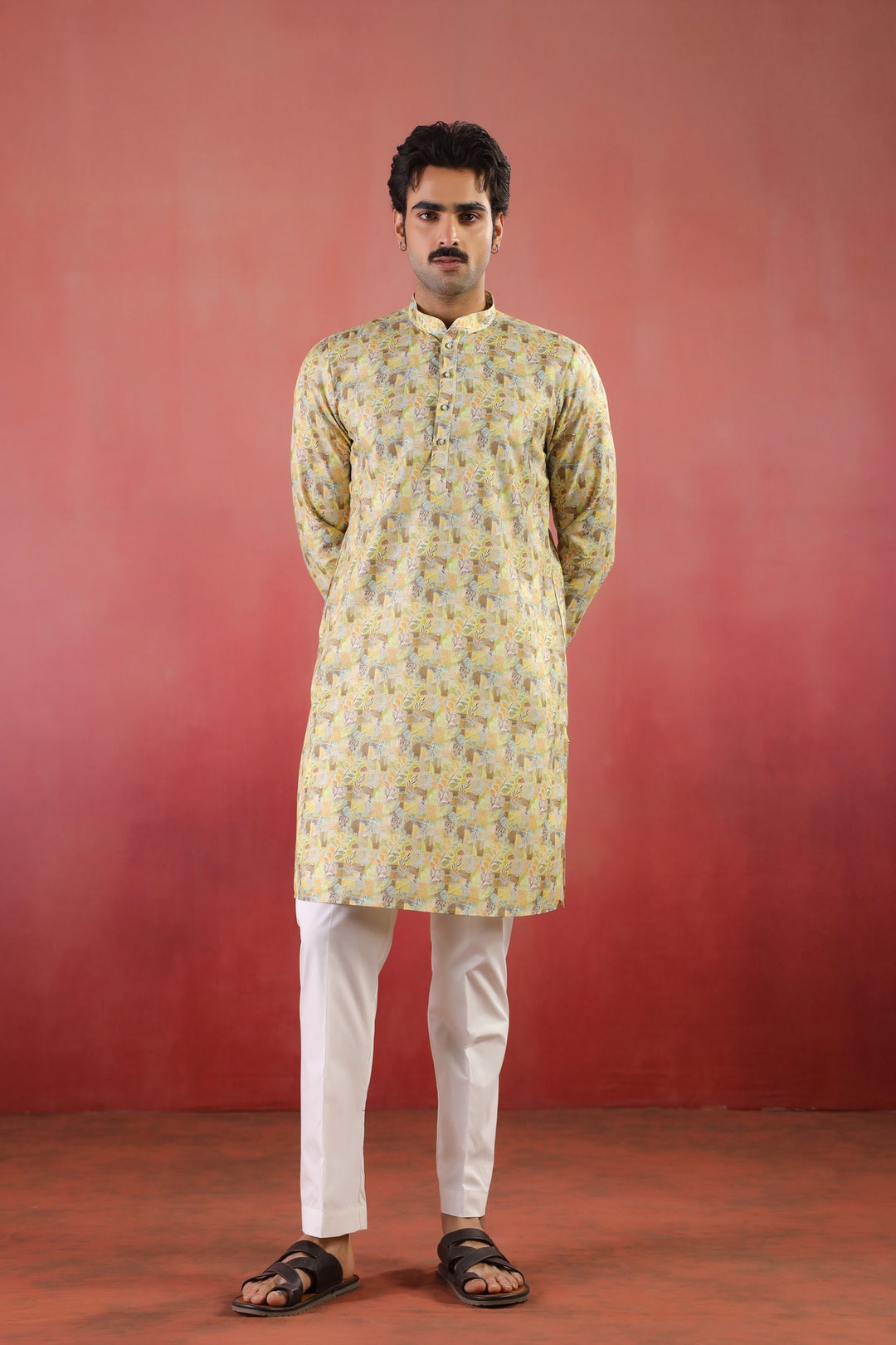 Abstract Pista Kurta Set - KM46758-2