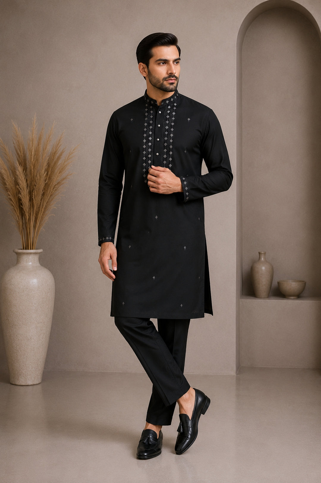 Sequence Black Kurta Set - KT48091-1