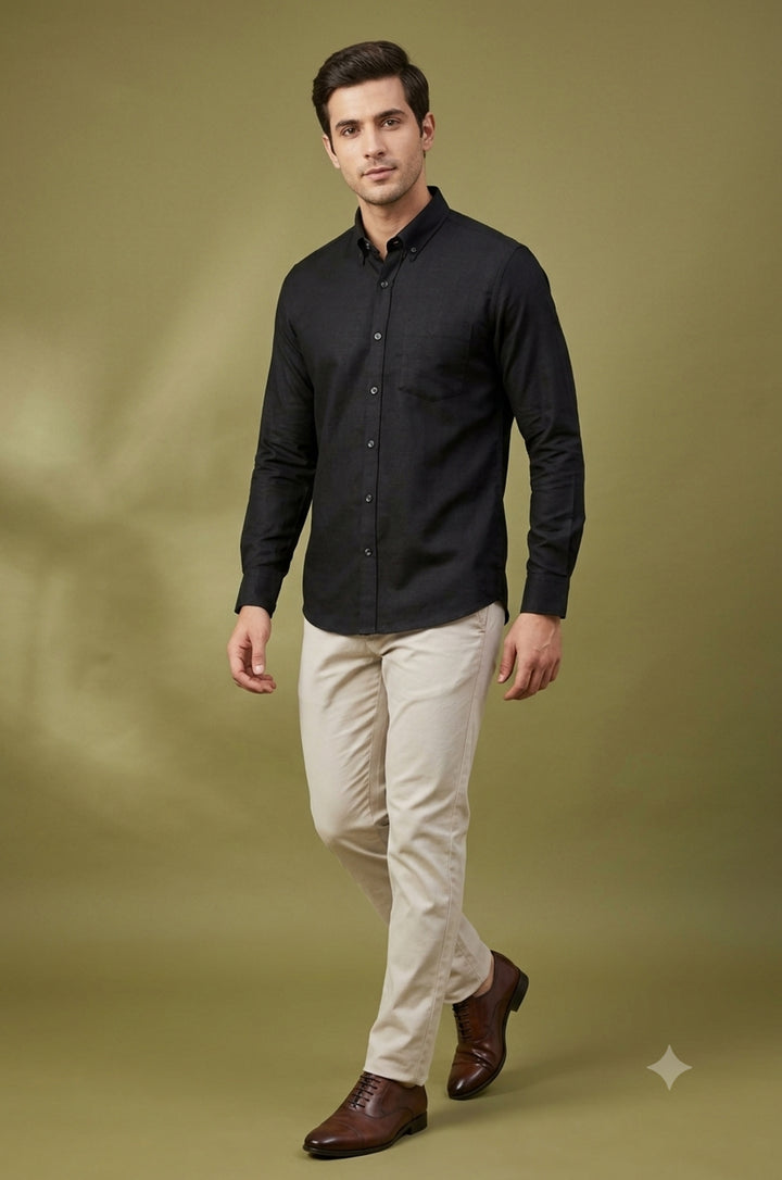 Solid Black Shirts - E48155-10