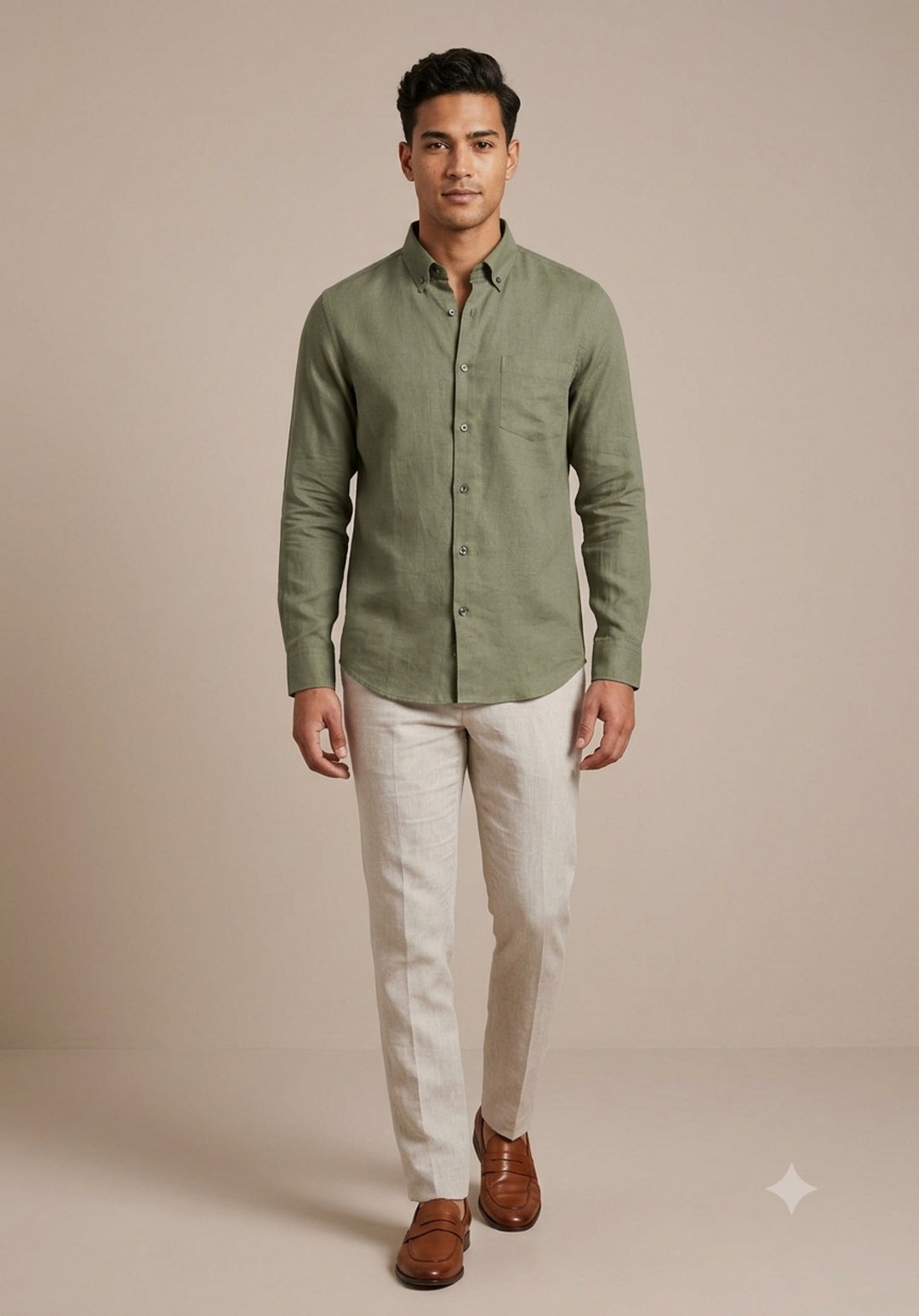 Solid Green Shirts - E48155-7