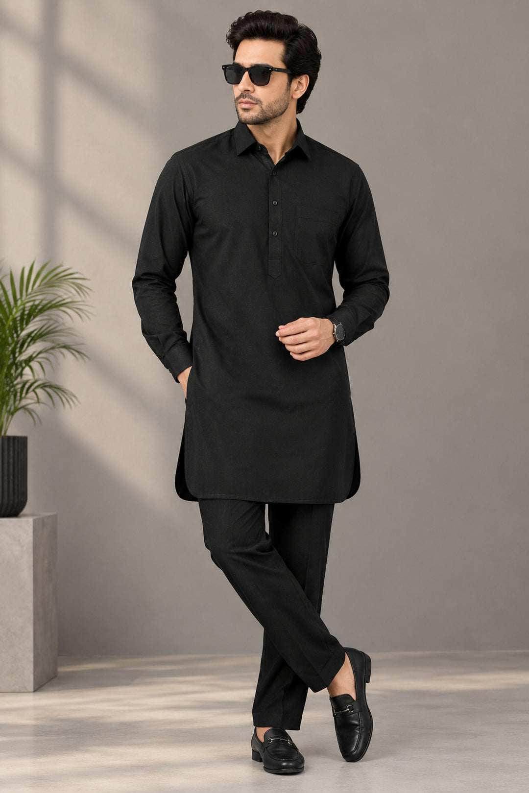 Ganganagri  Black Kurta Set - GT33392-2