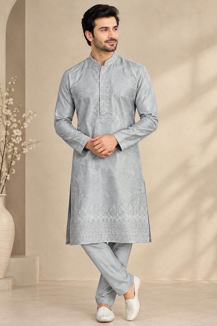 Sequence Grey Kurta Set - KT47732-3009