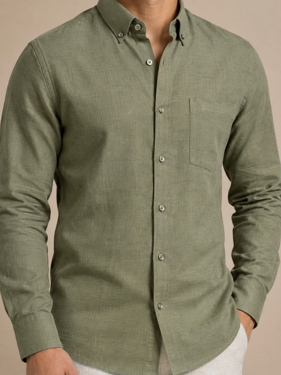 Solid Green Shirts - E48155-7