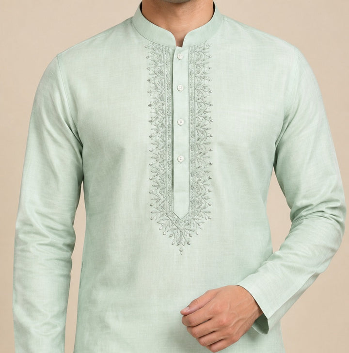 Embroidered Pista Kurta Set - K47939-103