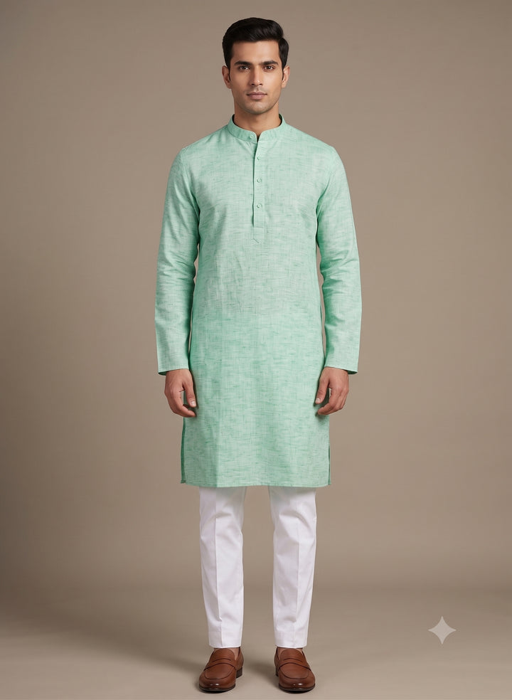 Solid Green Kurta Set - KM48219-12