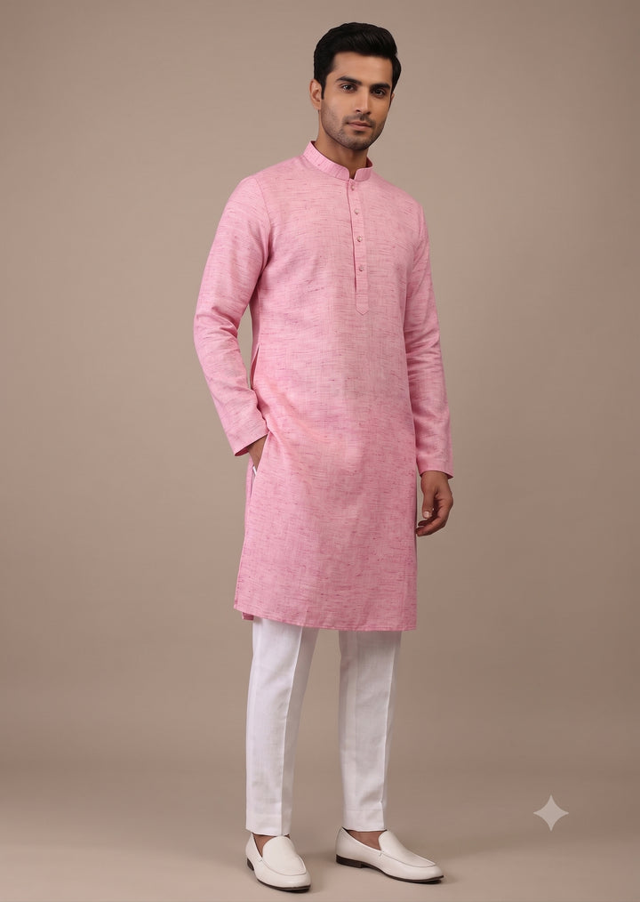 Solid Pink Kurta Set - KM48219-5