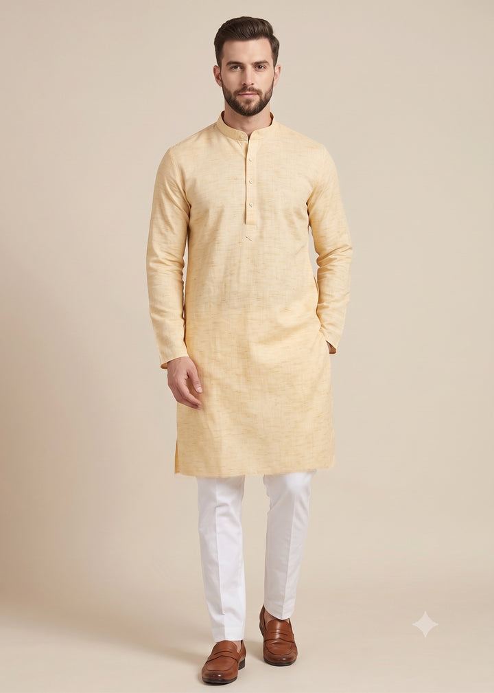 Solid Yellow Kurta Set - KM48219-11