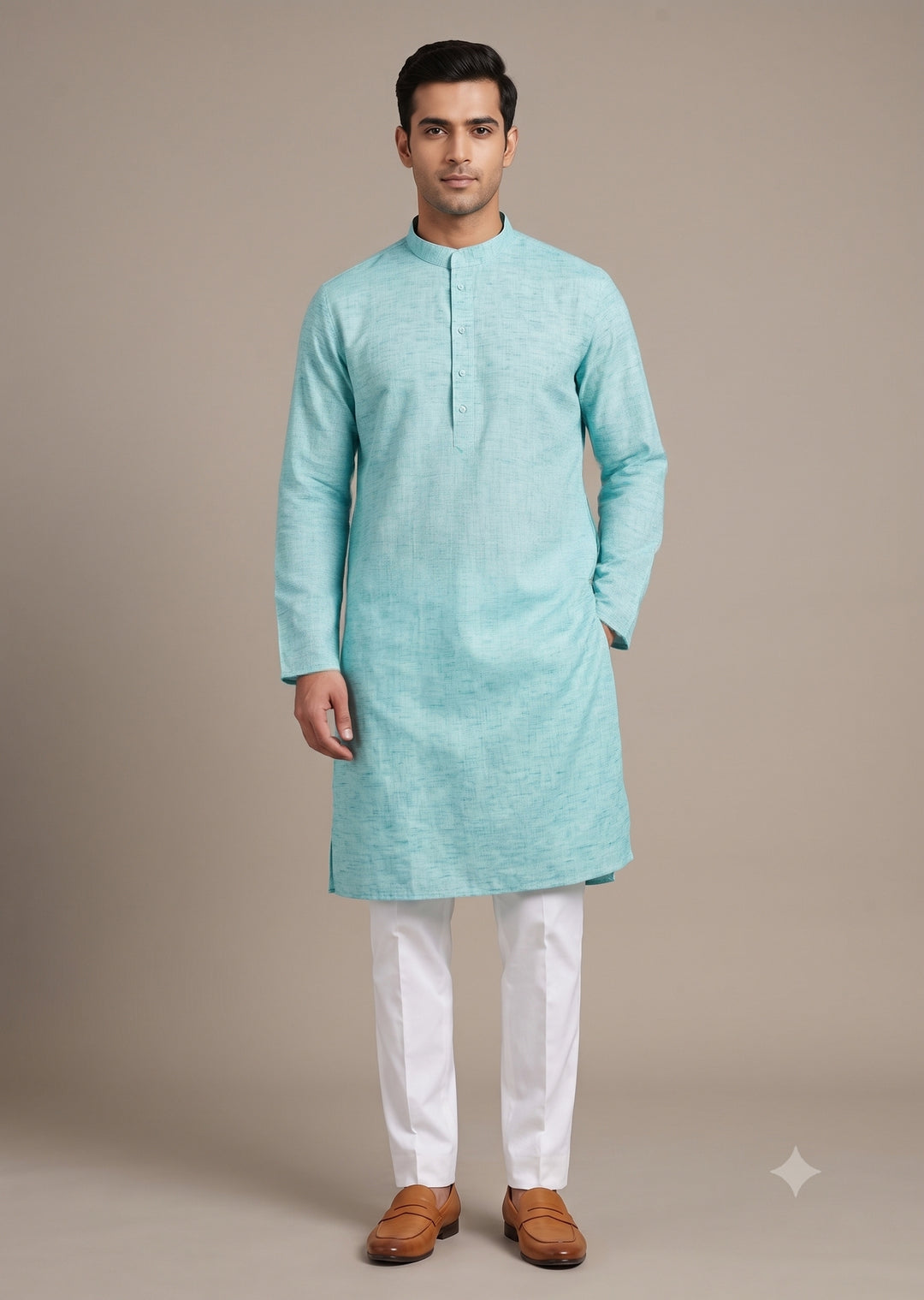 Solid Sea Green Kurta Set - KM48219-7