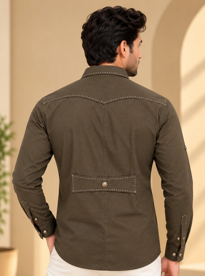 Solid Brown Shirts - E48038-26