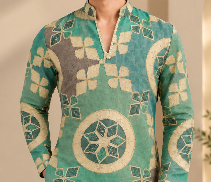 Sequence Green Kurta Set - KT47743-2