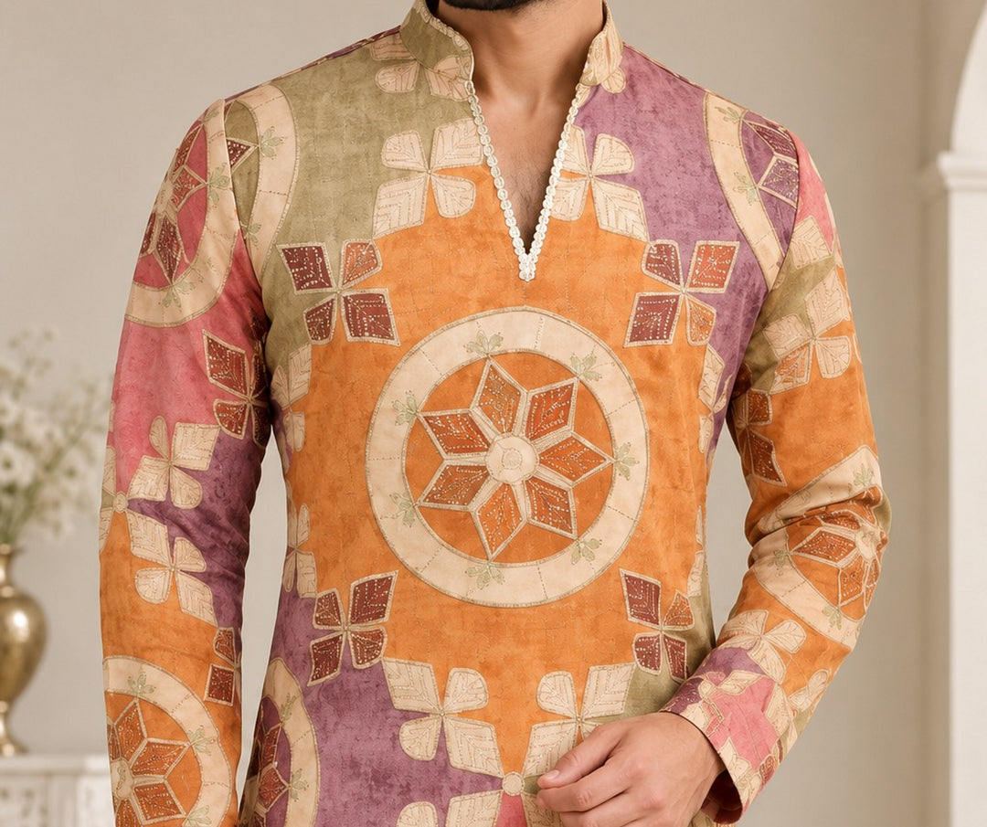 Sequence Orange Kurta Set - KT47743-1