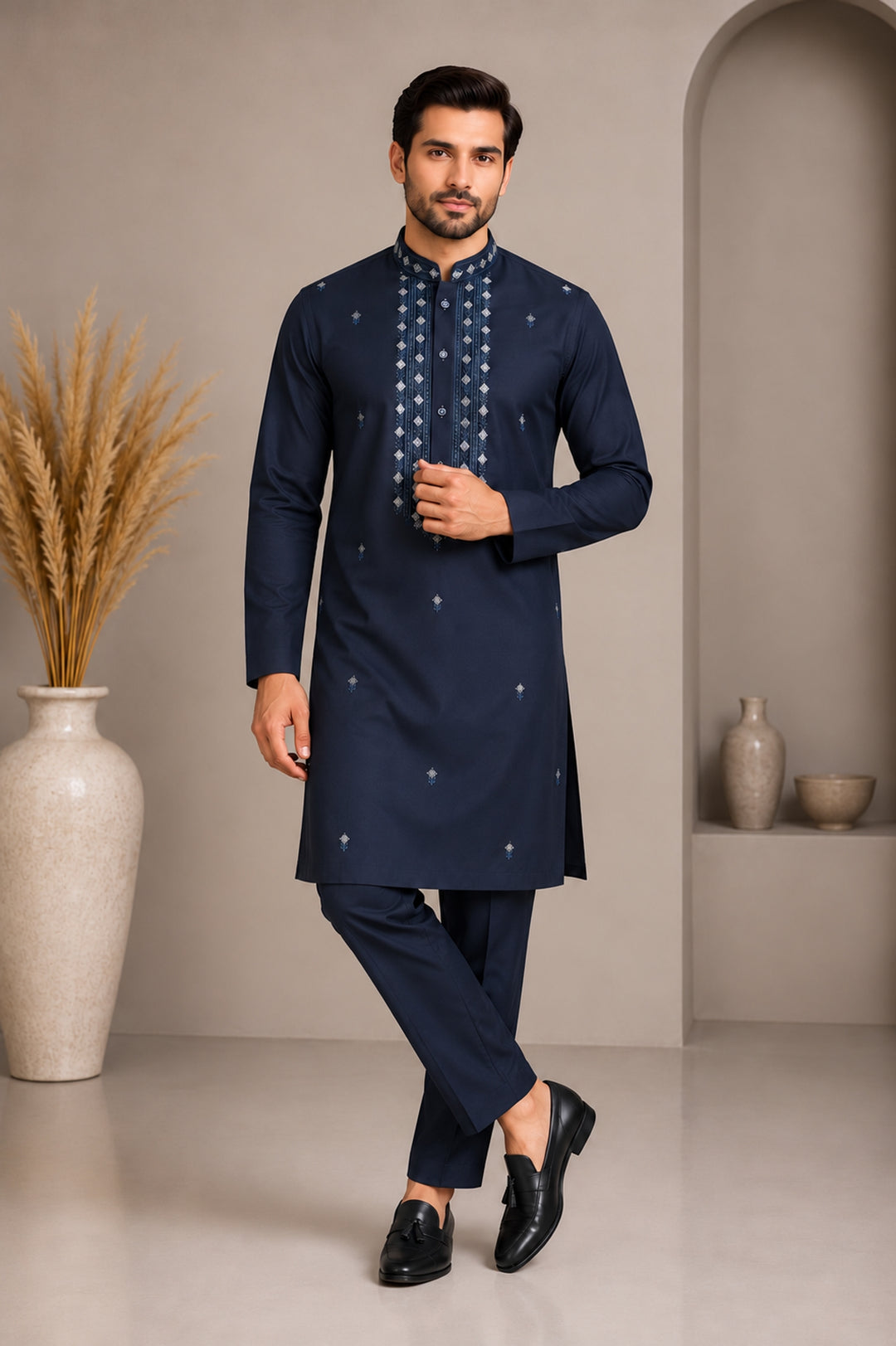 Sequence Navy Blue Kurta Set - KT48091-717