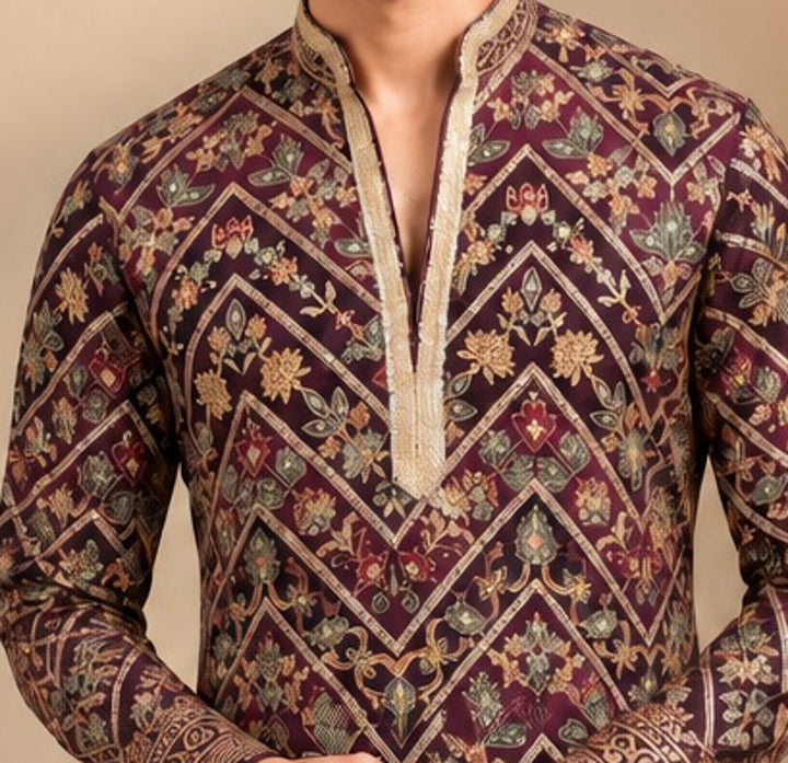 Sequence Wine Kurta Set - KT47959-622G