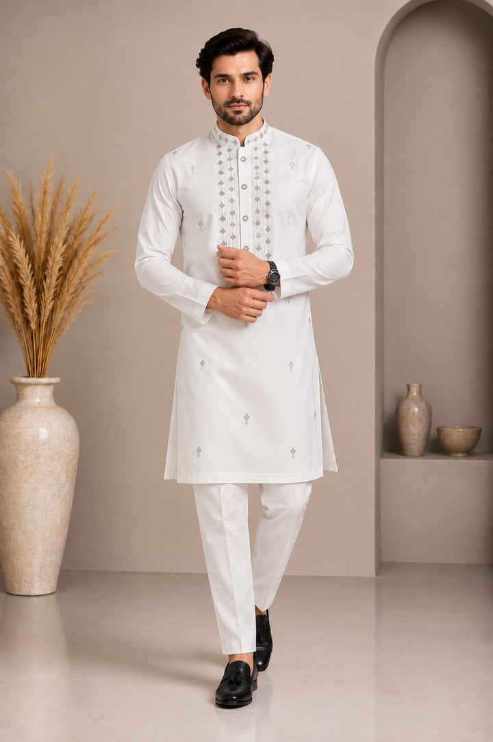 Sequence Off White Kurta Set - KT48091-3