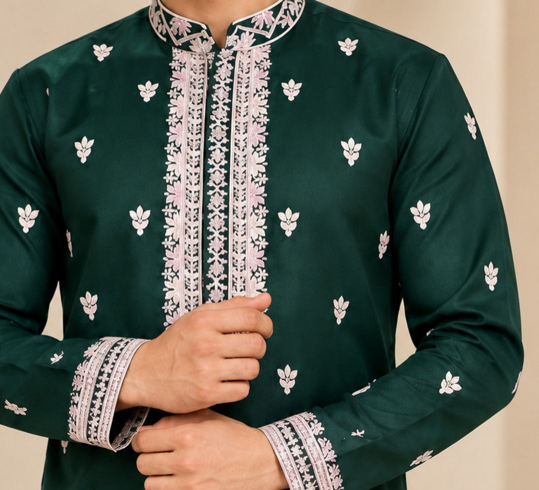Floral Green Kurta Set - K47919-101B