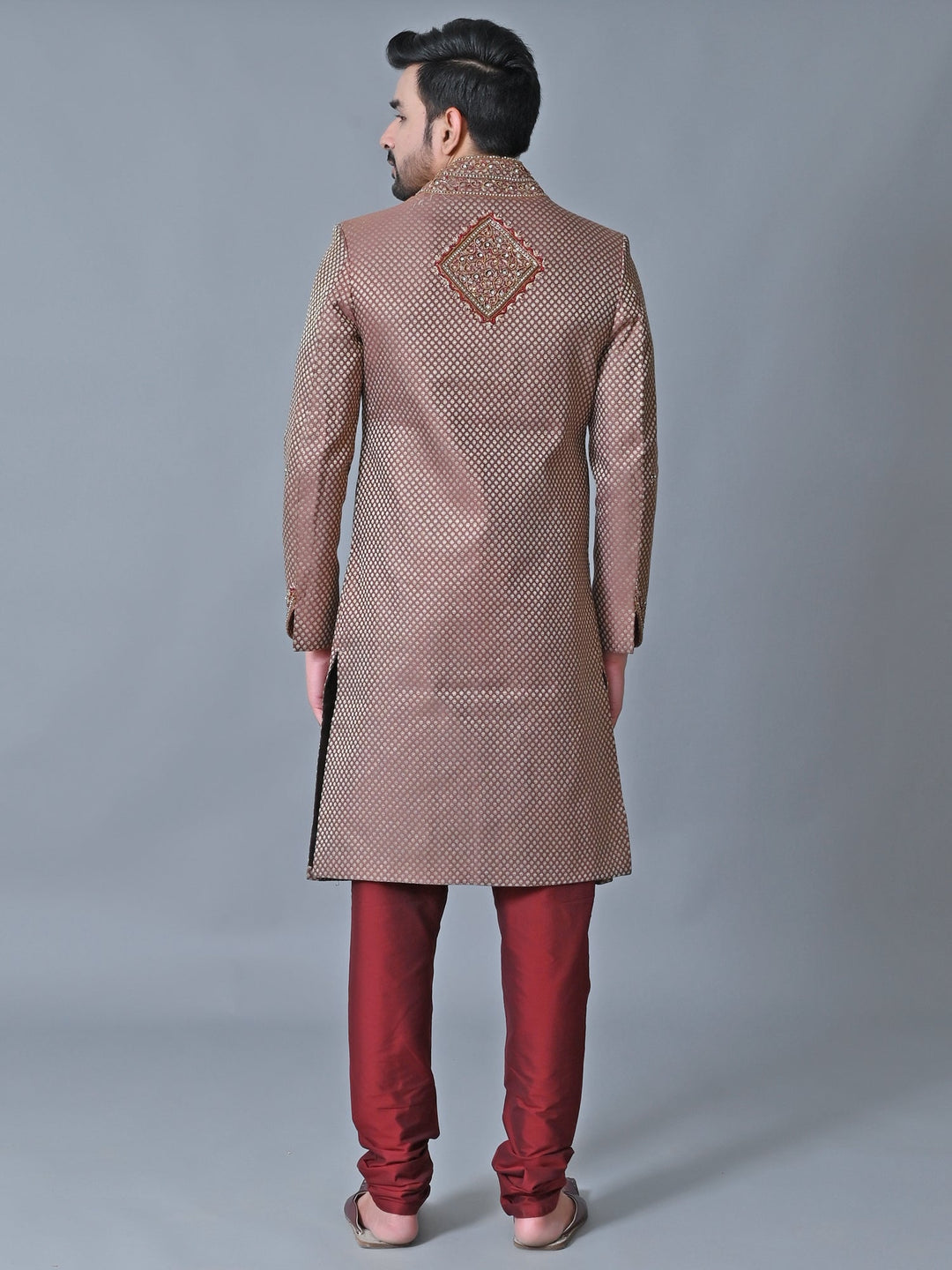 Ethnic Motifs Brown Sherwani