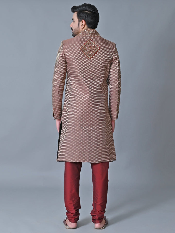 Ethnic Motifs Brown Sherwani