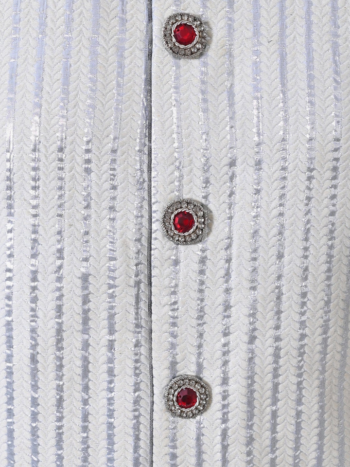 Striped Cream Sherwani