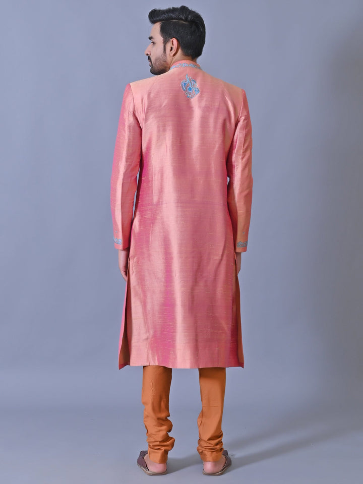 Ethnic Motifs Rose Gold Sherwani