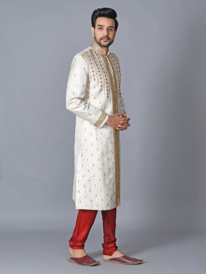 Ethnic Motifs Cream Sherwani