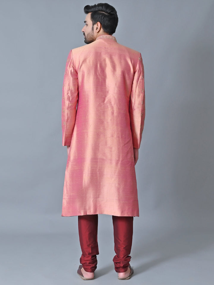 Ethnic Motifs Rose Gold Sherwani