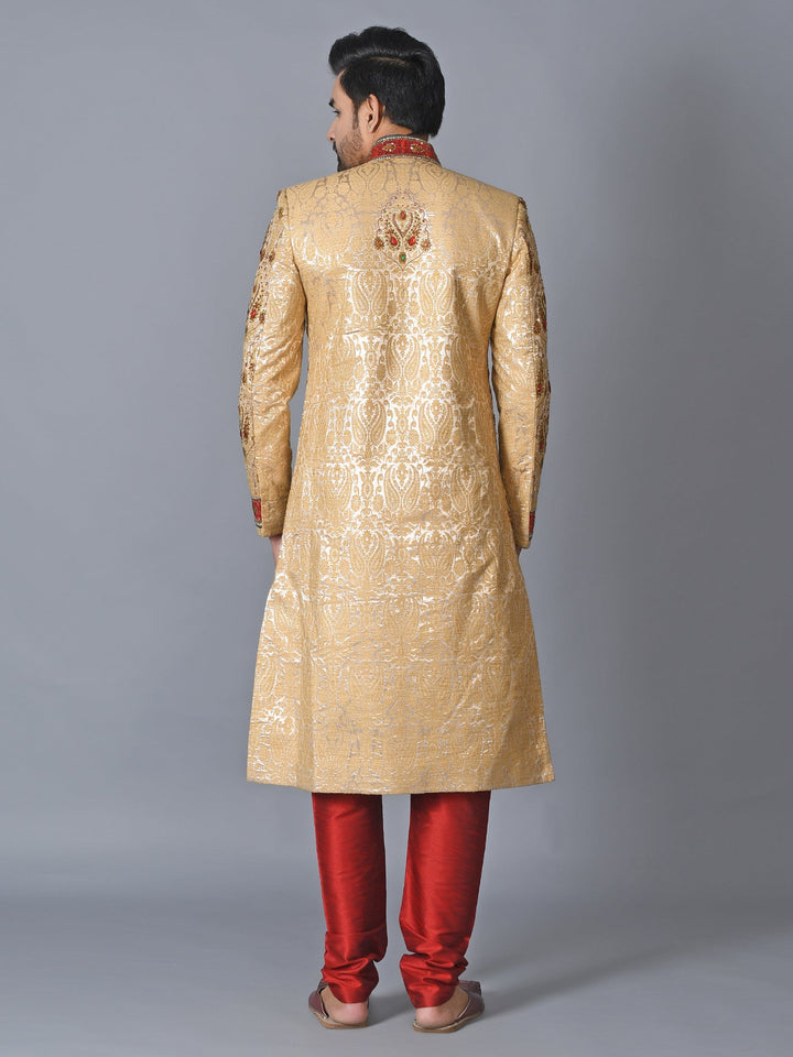 Ethnic Motifs Gold Sherwani