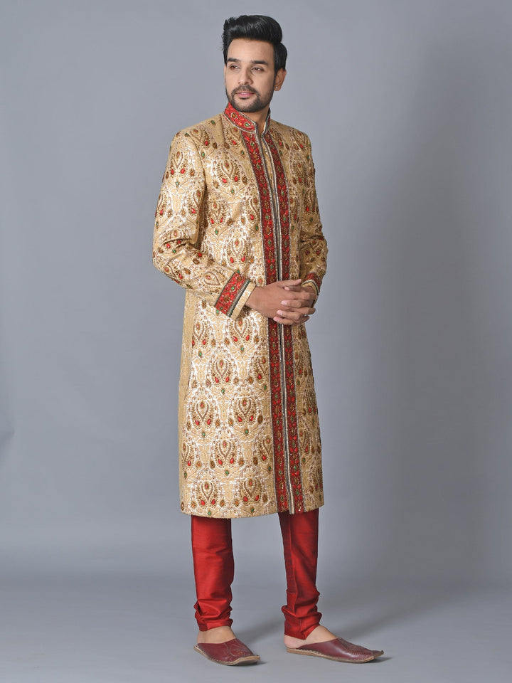 Ethnic Motifs Gold Sherwani