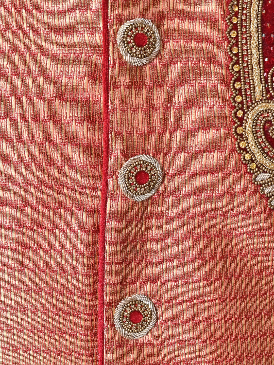 Ethnic Motifs Rust Sherwani