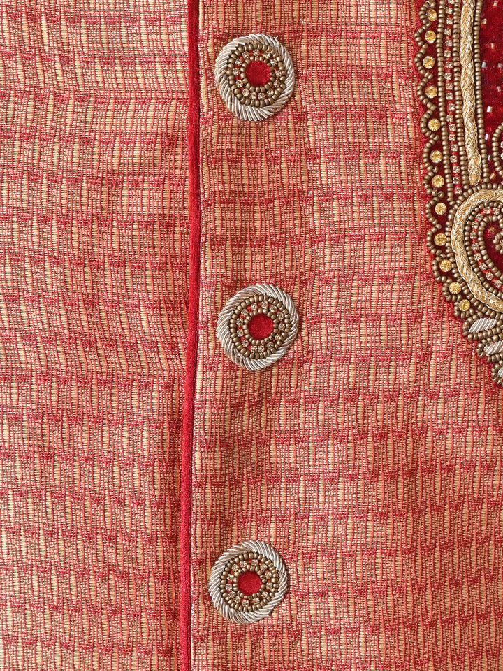 Ethnic Motifs Rust Sherwani