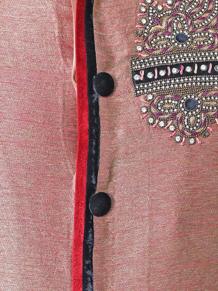 Ethnic Motifs Rose Gold Sherwani