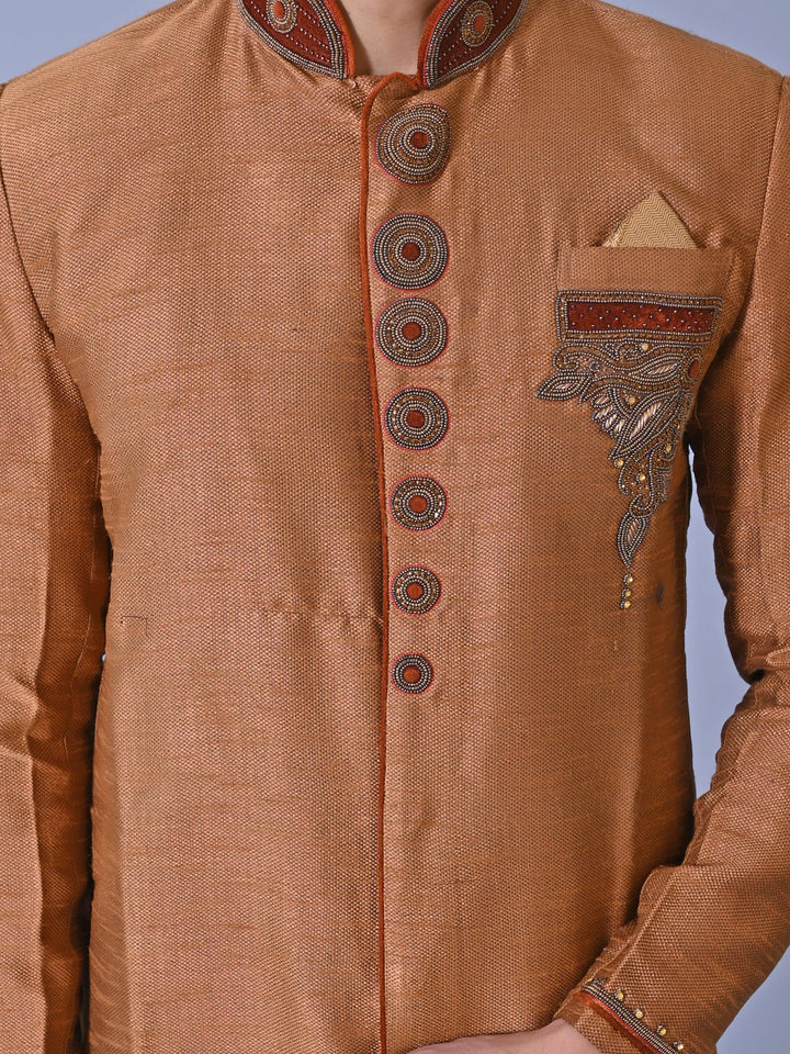 Ethnic Motifs Copper Sherwani