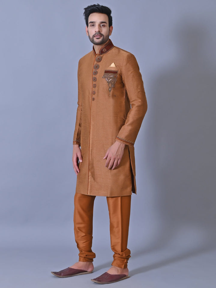 Ethnic Motifs Copper Sherwani