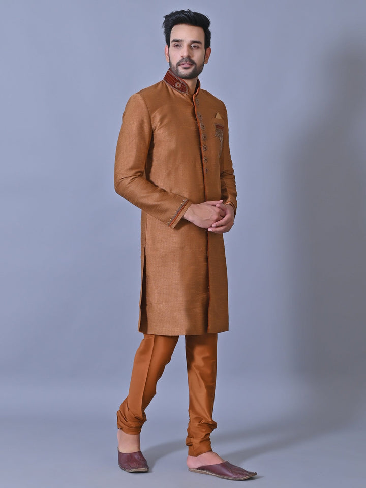 Ethnic Motifs Copper Sherwani