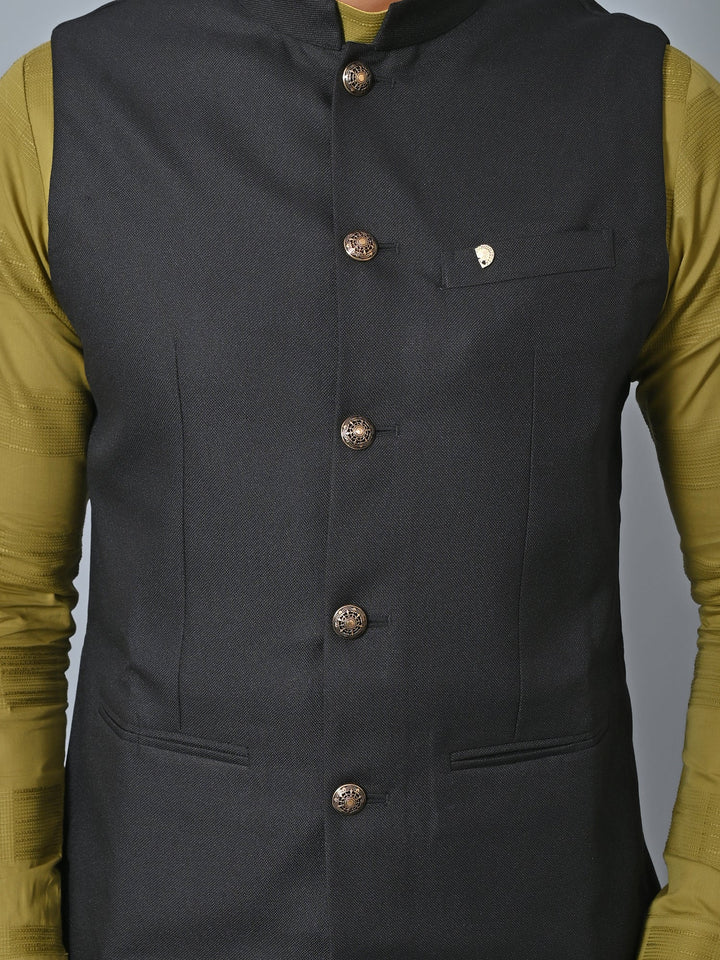 Solid Black Nehru Jacket