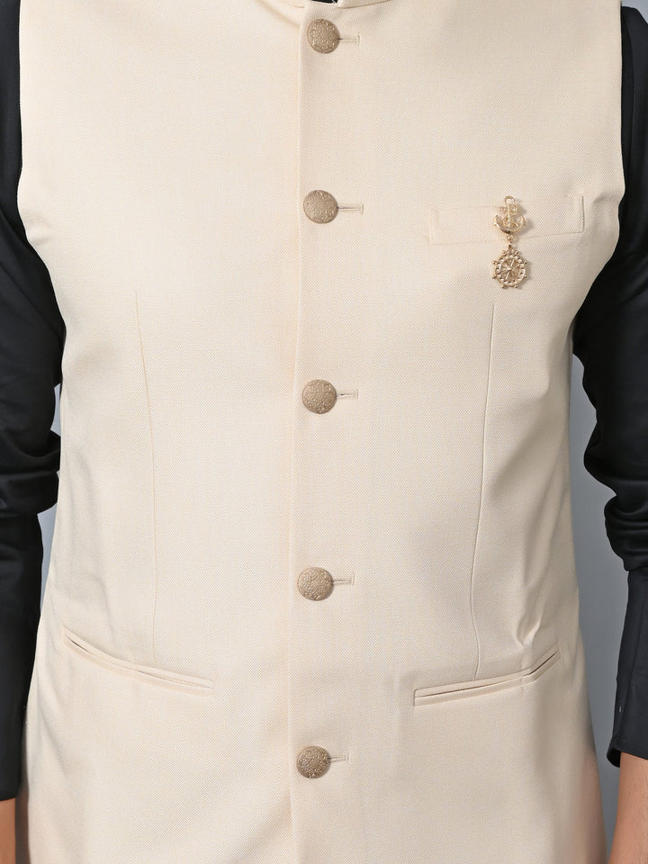 Solid Cream Nehru Jacket