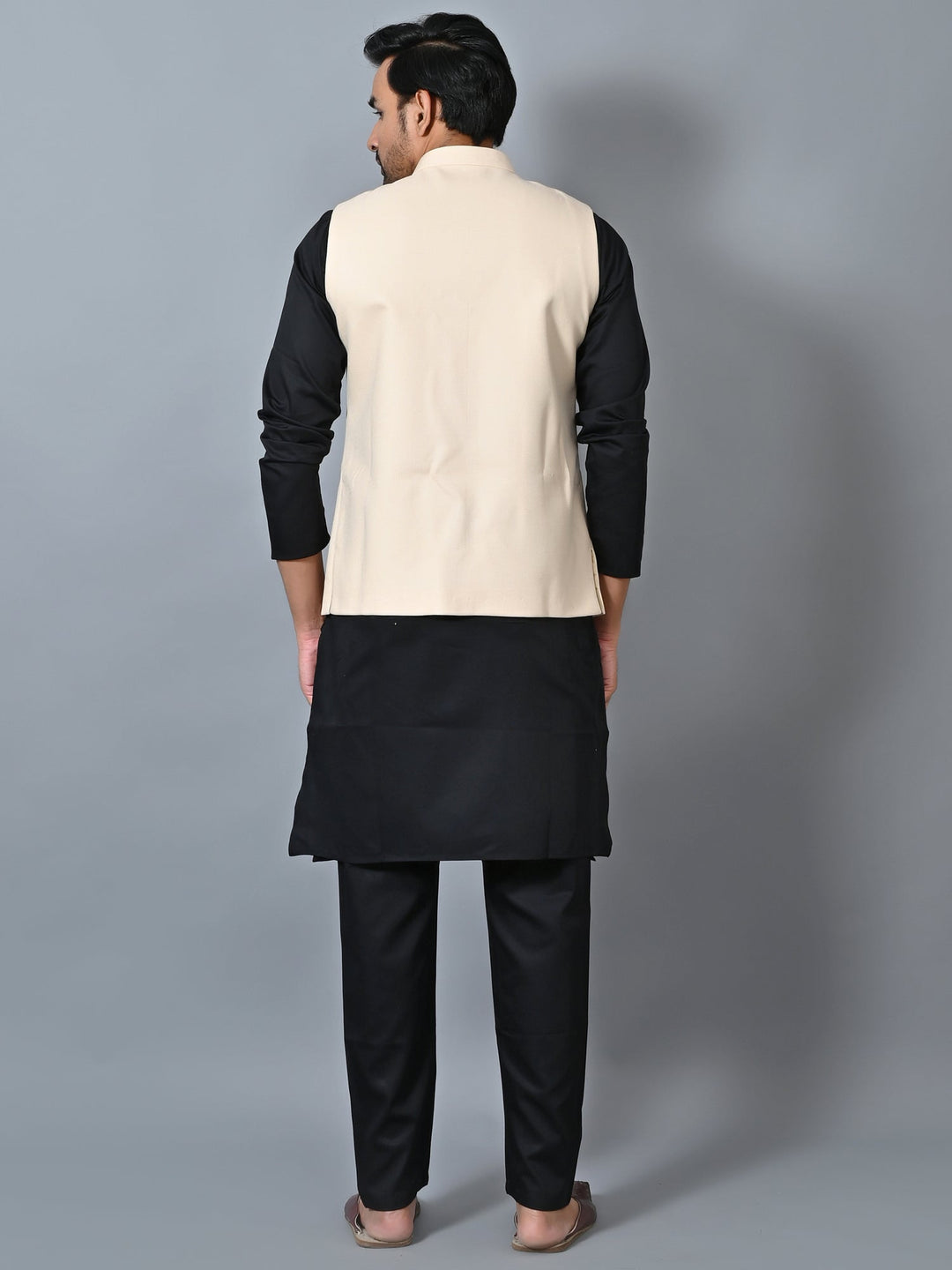 Solid Cream Nehru Jacket