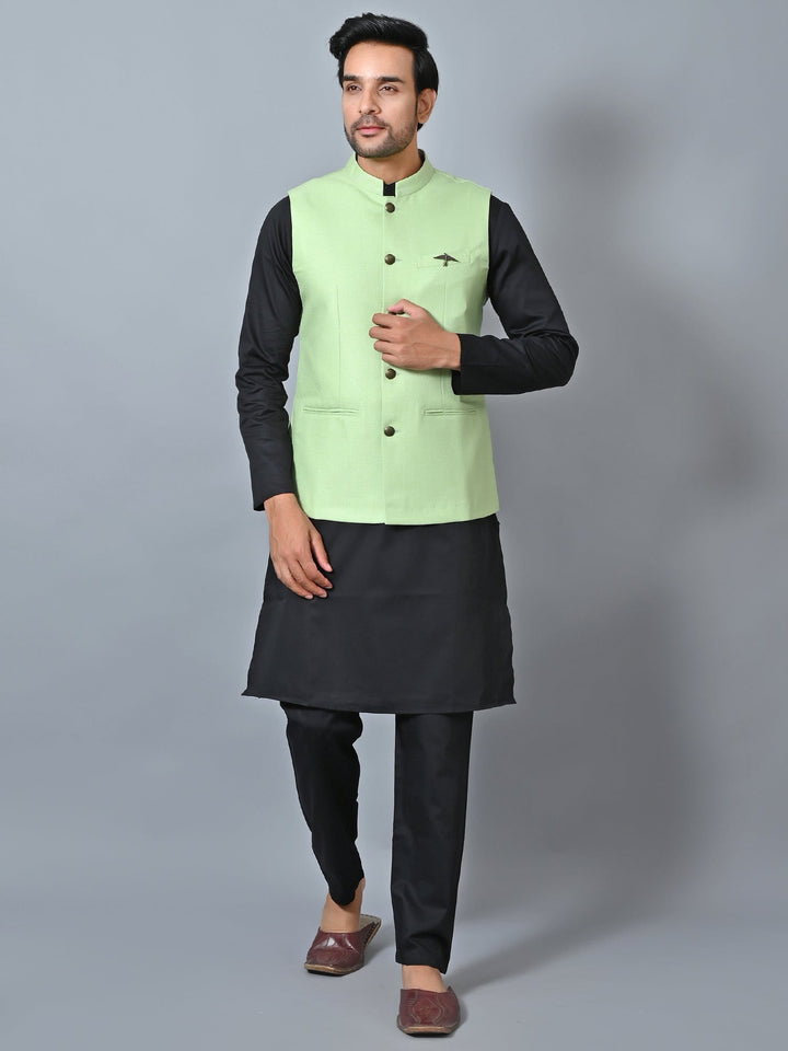 Solid Green Nehru Jacket
