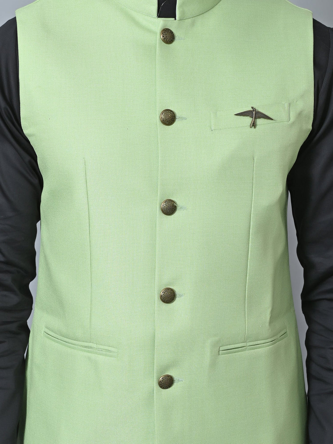 Solid Green Nehru Jacket