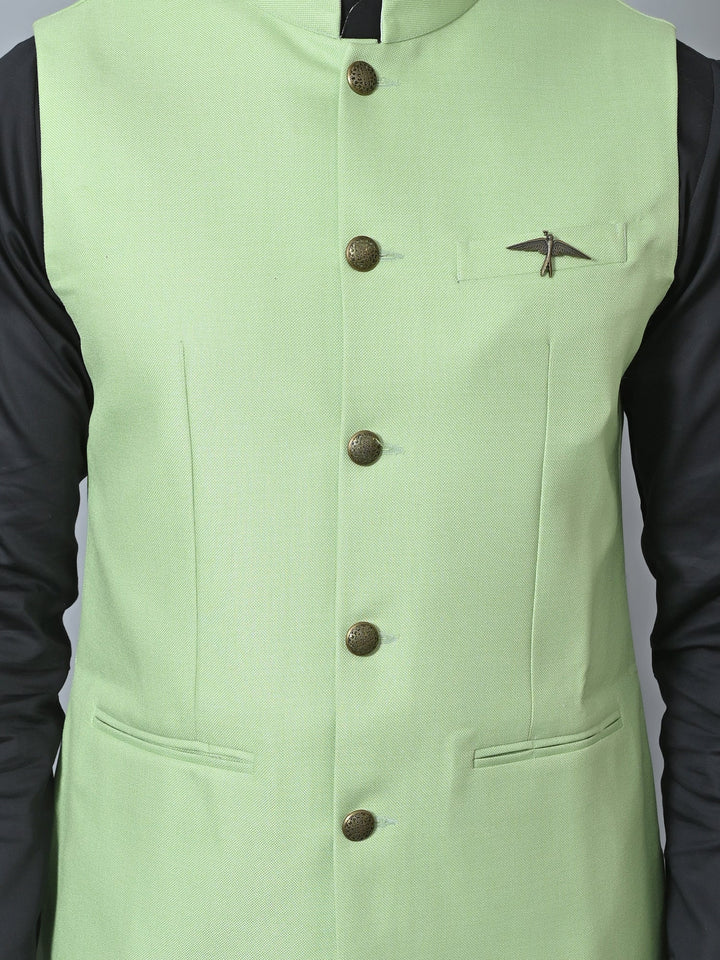 Solid Green Nehru Jacket